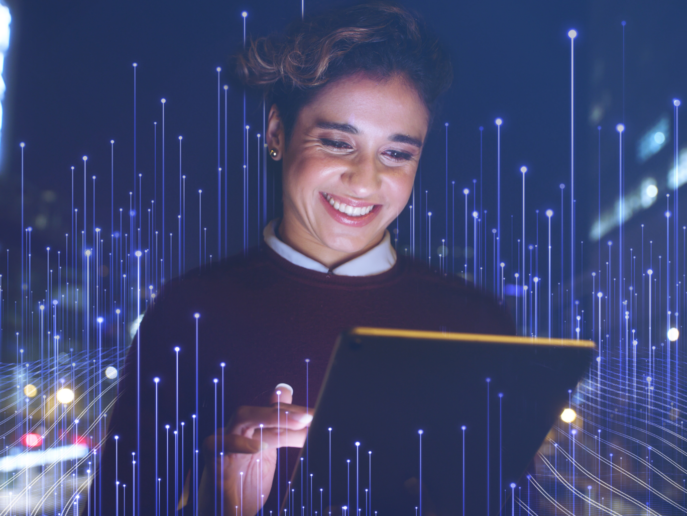 Woman Holding tablet in hand